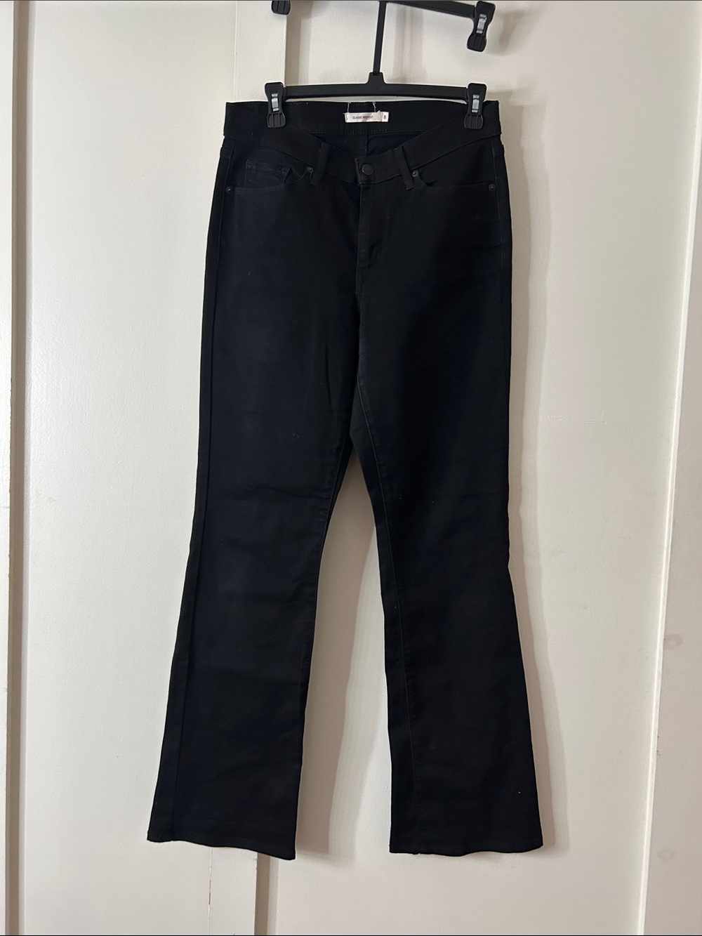 Black Flare Jeans with Subtle Stretch - Women’s Wide Leg